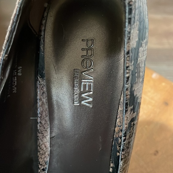 Preview International SnakeSkin Print High Heels Animal Size 8M Black Brown - Picture 2 of 7